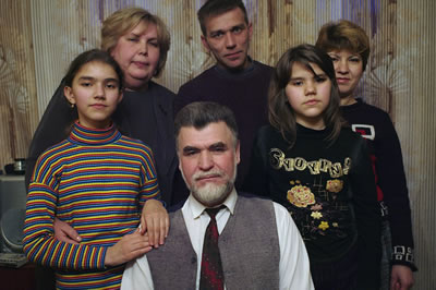 Konstantin Slav with his family